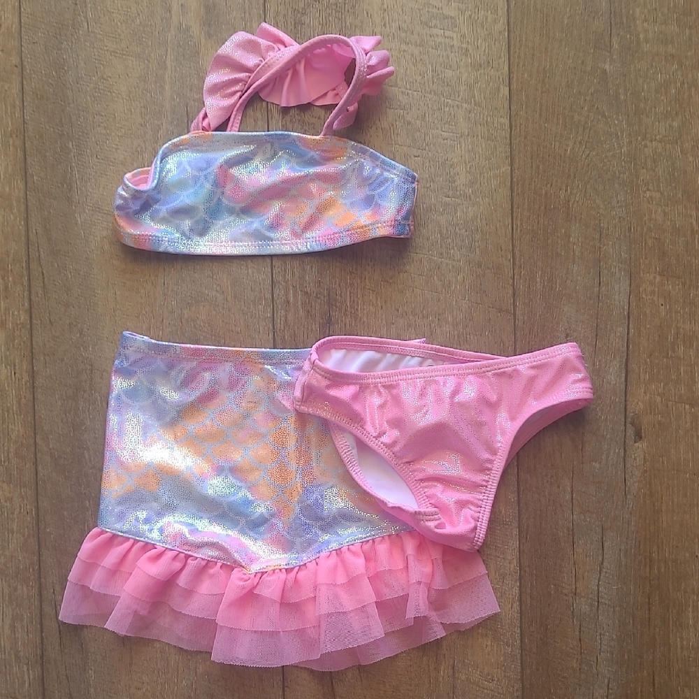 Pink and Iridescent Bikini Set